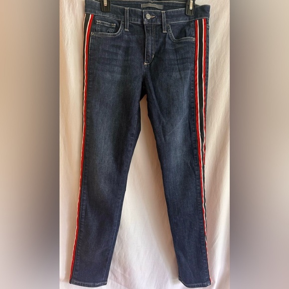 NWOT JOES JEANS Skinny Ankle Women’s Blue Zip Up Jeans W/ Stripes Down Sides W29 - Picture 1 of 8